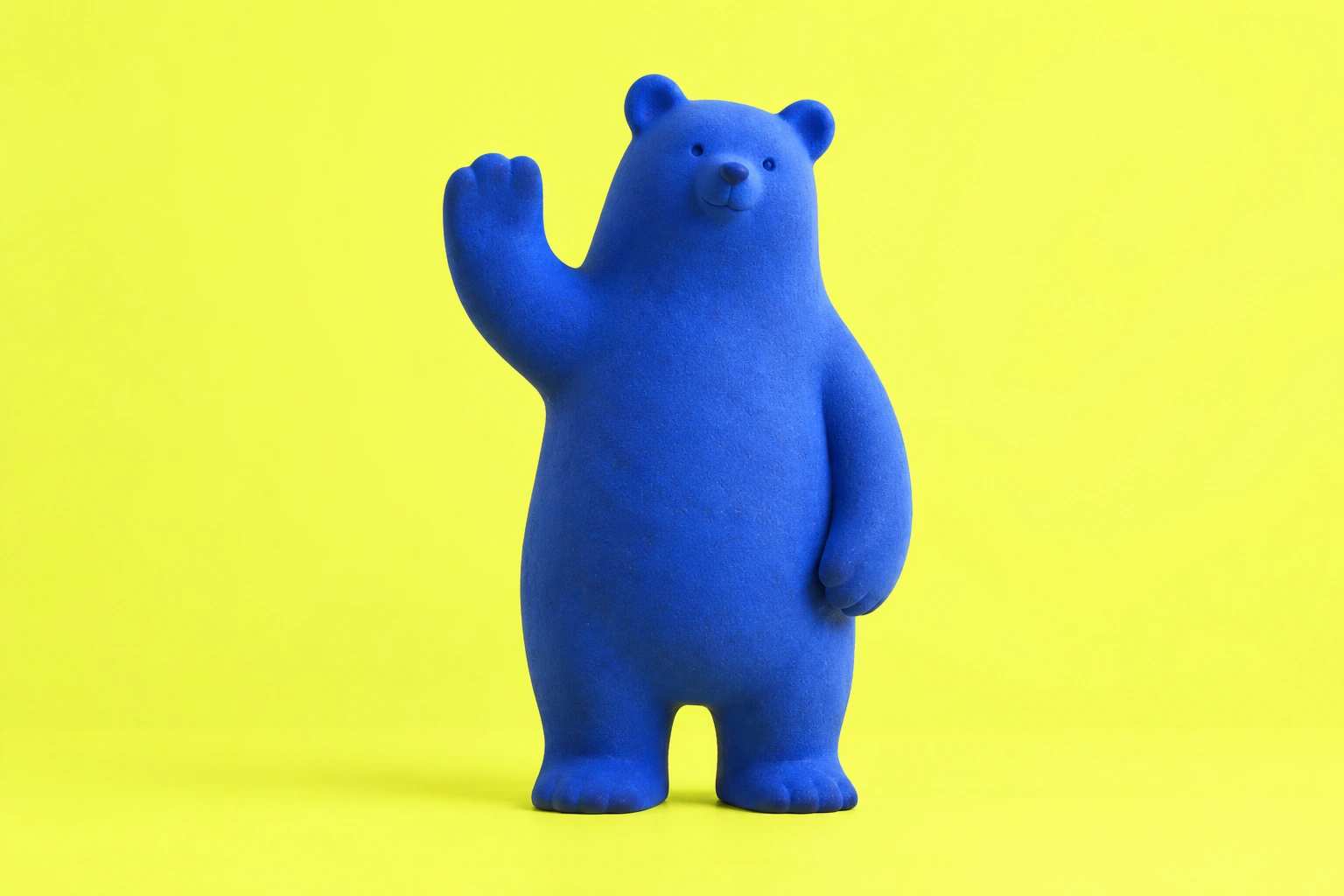 A cobalt-blue bear waves goodbye to your recurring task.